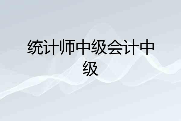 统计师中级会计中级