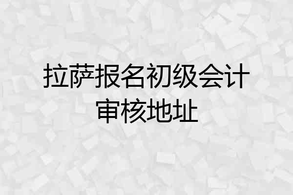 拉萨报名初级会计审核地址