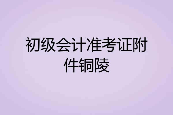 初级会计准考证附件铜陵