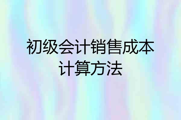 初级会计销售成本计算方法
