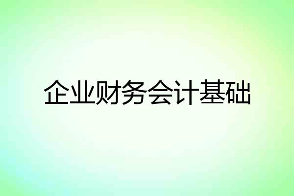 企业财务会计基础