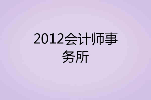 2012会计师事务所