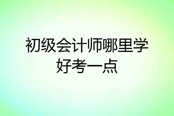 初级会计师哪里学好考一点