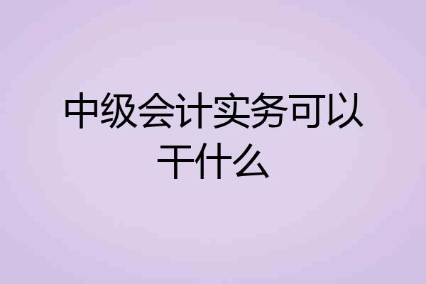 中级会计实务可以干什么