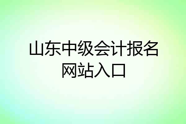 山东中级会计报名网站入口