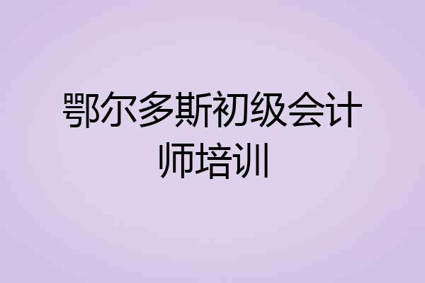 鄂尔多斯初级会计师培训