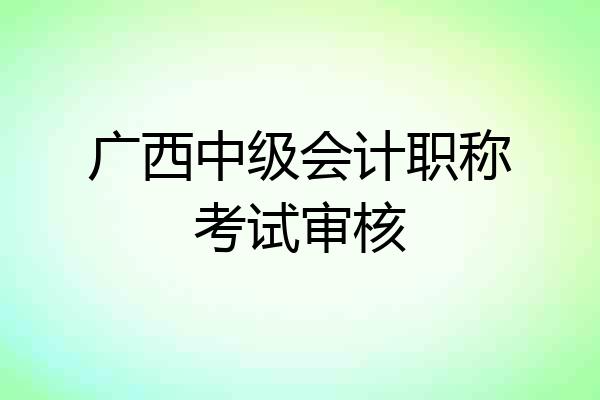 广西中级会计职称考试审核