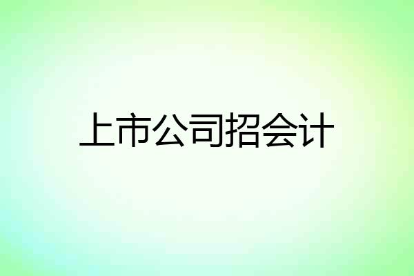 上市公司招会计