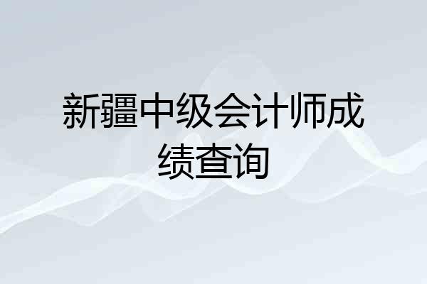 新疆中级会计师成绩查询