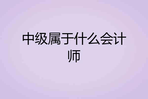中级属于什么会计师