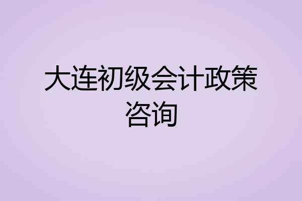 大连初级会计政策咨询