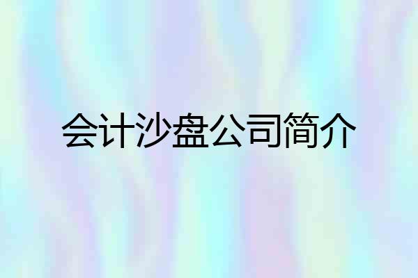 会计沙盘公司简介