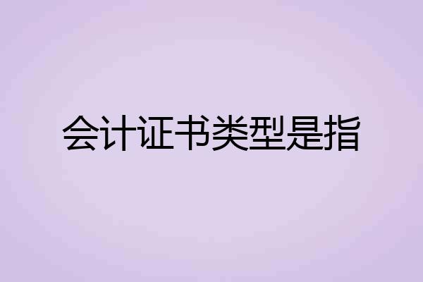 会计证书类型是指