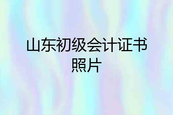 山东初级会计证书照片