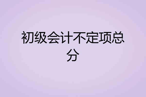 初级会计不定项总分