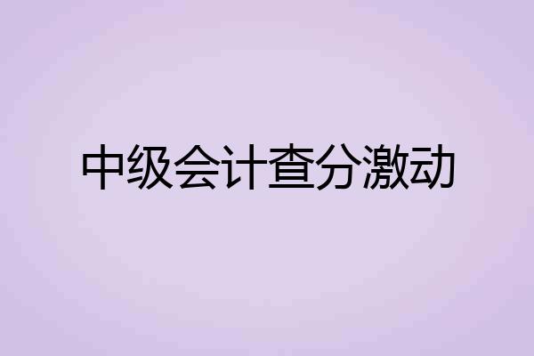 中级会计查分激动