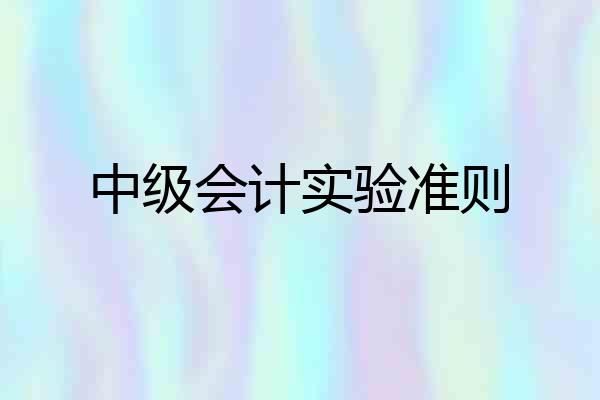 中级会计实验准则