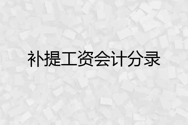补提工资会计分录
