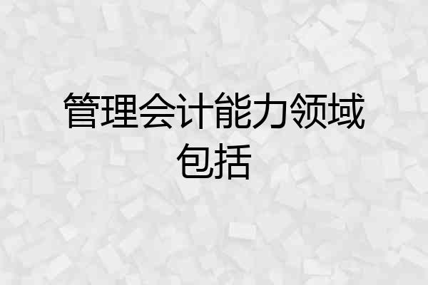 管理会计能力领域包括