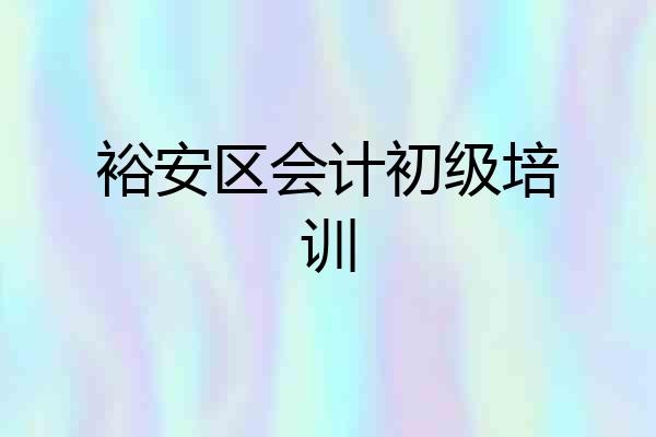 裕安区会计初级培训