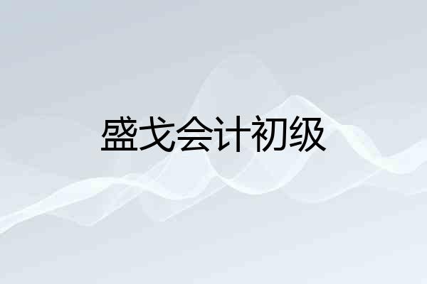 盛戈会计初级