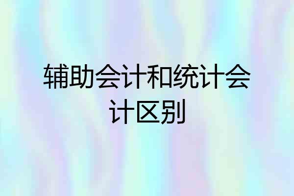 辅助会计和统计会计区别