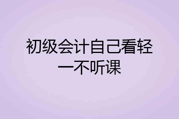 初级会计自己看轻一不听课