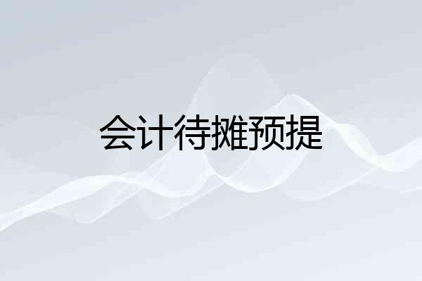 会计待摊预提