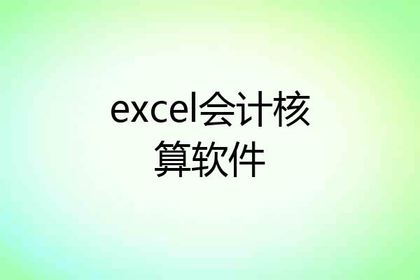 excel会计核算软件