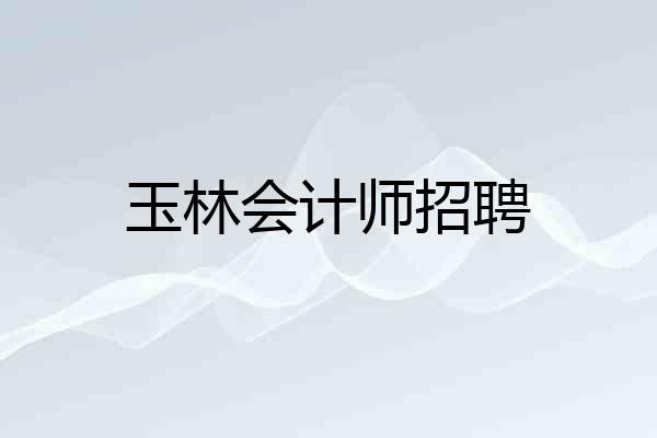 玉林会计师招聘