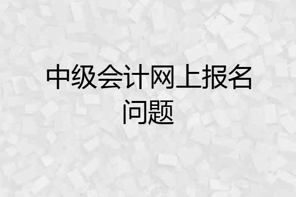 中级会计网上报名问题