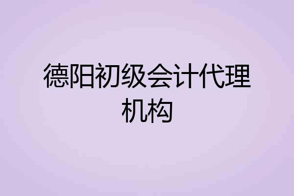 德阳初级会计代理机构