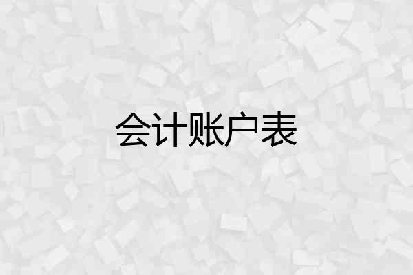 会计账户表