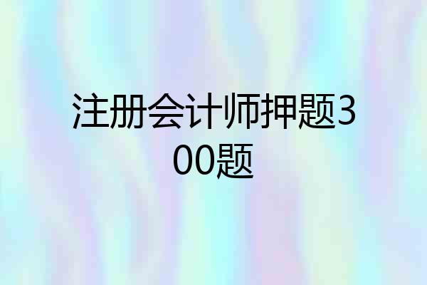 注册会计师押题300题