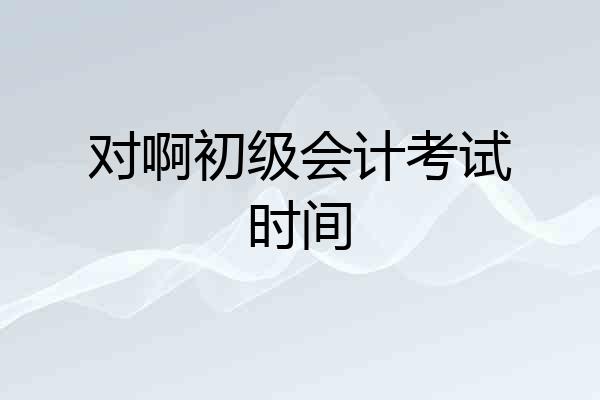 对啊初级会计考试时间