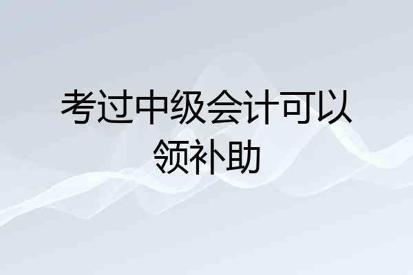 考过中级会计可以领补助