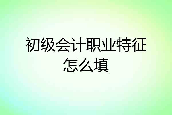 初级会计职业特征怎么填