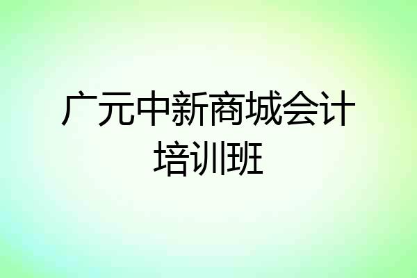 广元中新商城会计培训班