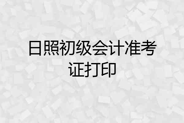日照初级会计准考证打印