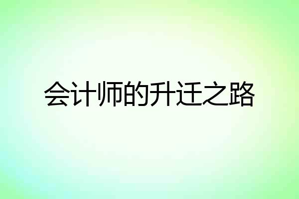 会计师的升迁之路