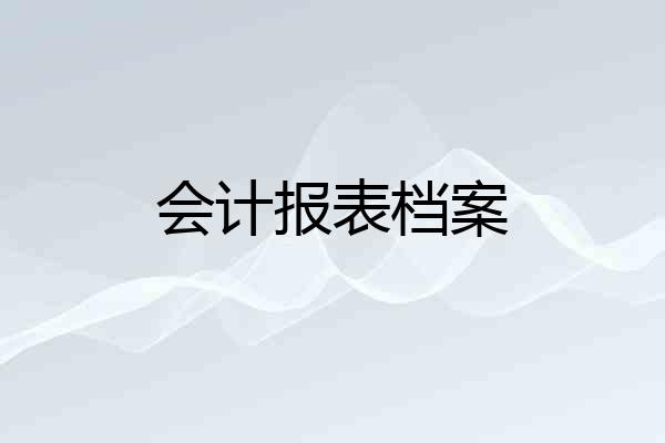 会计报表档案