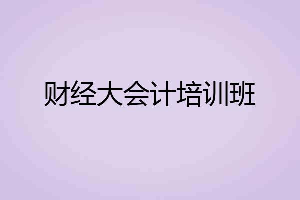 财经大会计培训班