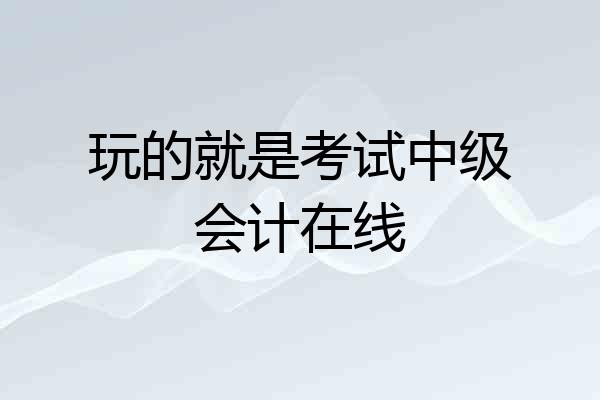 玩的就是考试中级会计在线