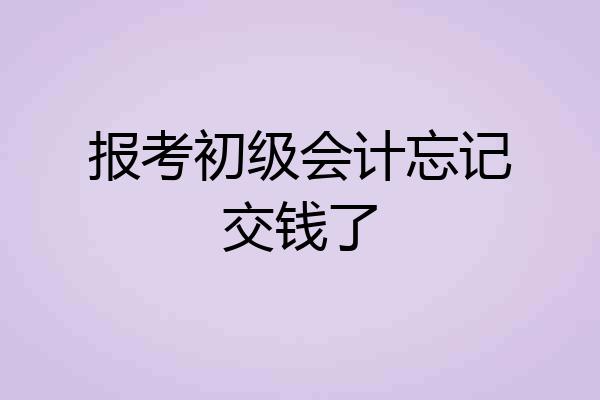 报考初级会计忘记交钱了
