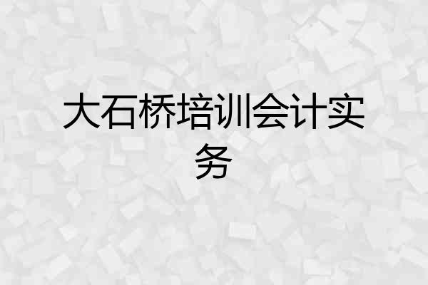 大石桥培训会计实务