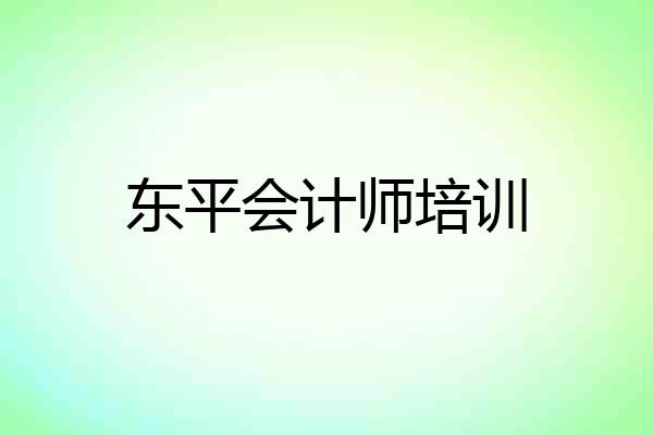 东平会计师培训