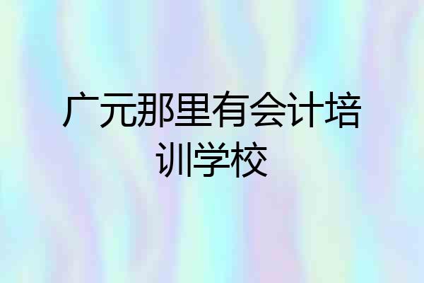 广元那里有会计培训学校