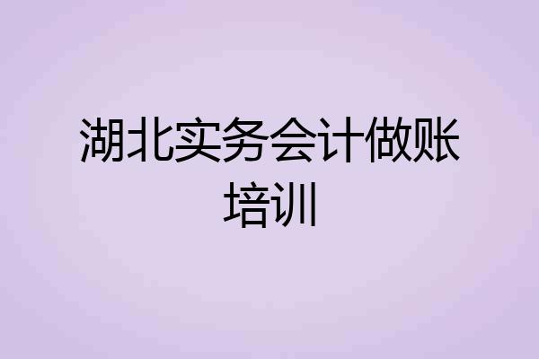 湖北实务会计做账培训
