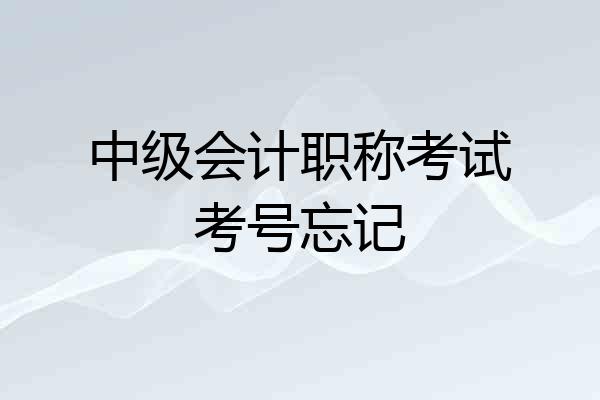 中级会计职称考试考号忘记