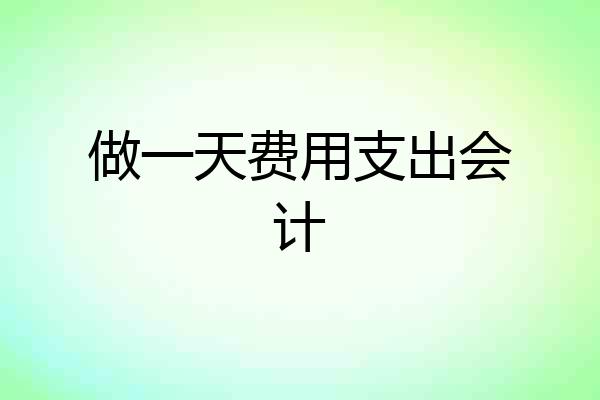 做一天费用支出会计